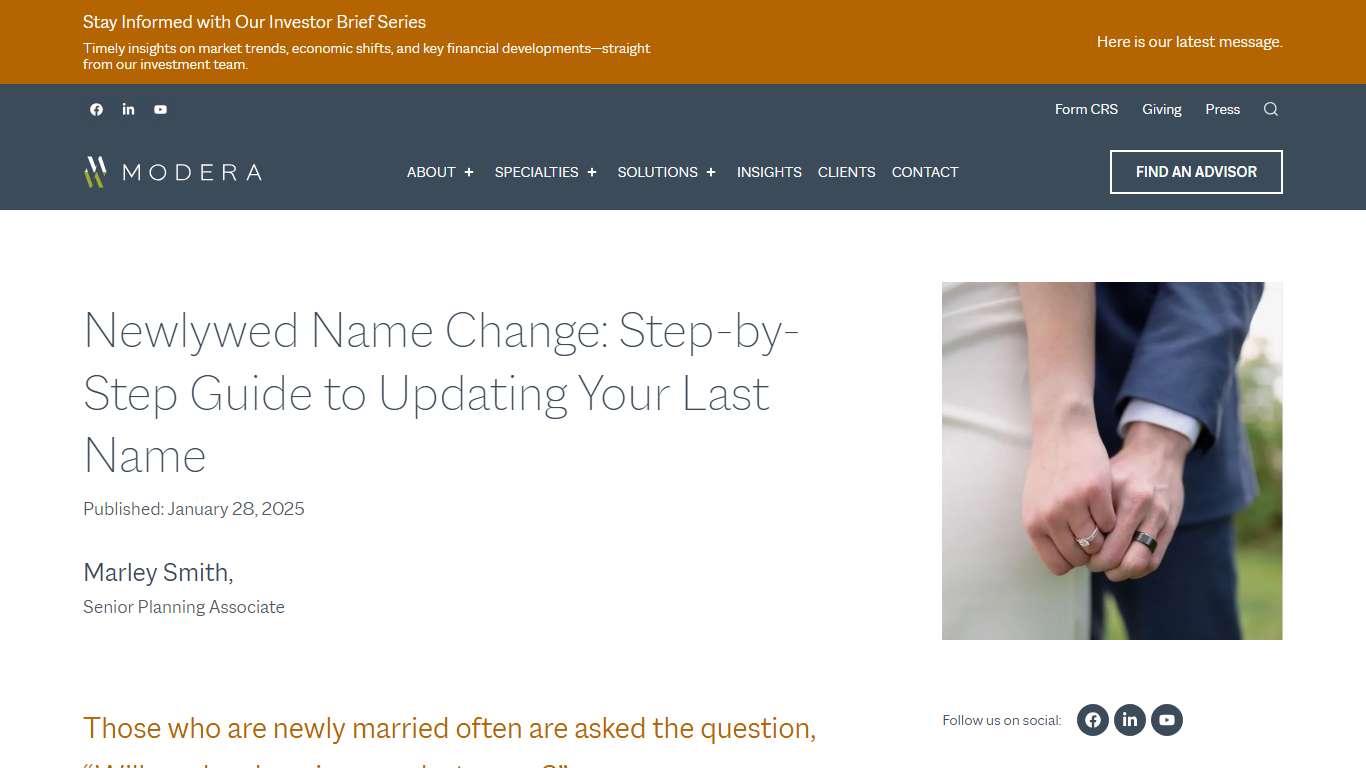 Newlywed Name Change Guide | Modera